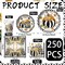 250Pcs Thanksgiving Tableware Sets - Plates, Napkins, Cups Serves 50 Guests (Black and White Pumpkin)